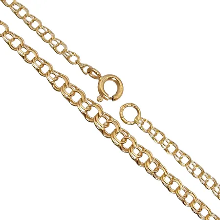 Halskedja Bismarck, 18K guld, doserad modell, N S E Guldvaru Aktiebolag, svensk kontrollstämpel, längd 42,0 cm, bredd 3-4 mm, fint skick Vikt: 4,6 g