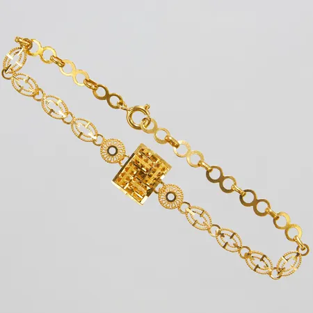 Armband, längd: 18,5cm, bredd: 1-12,2mm, filigranarbete, 21K Vikt: 4,5 g