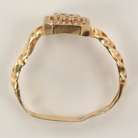 Ring med vita stenar, defekt, 14K Vikt: 2 g