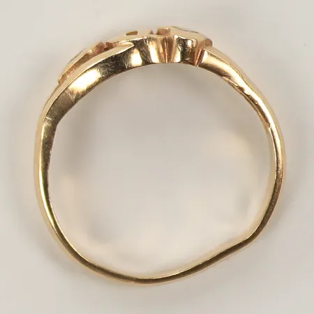 Ring med vita stenar, defekt, 14K Vikt: 2,5 g