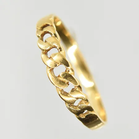 Ring pansar, stl 17¾, bredd 2-5 mm, 18K.  Vikt: 1,5 g