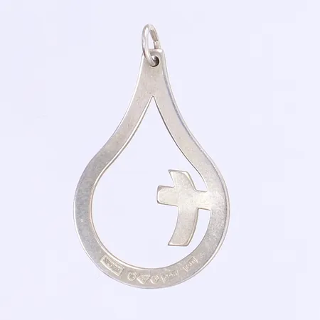 Hänge, dopdroppe, 36x21mm, silver 925/1000 Vikt: 2,9 g