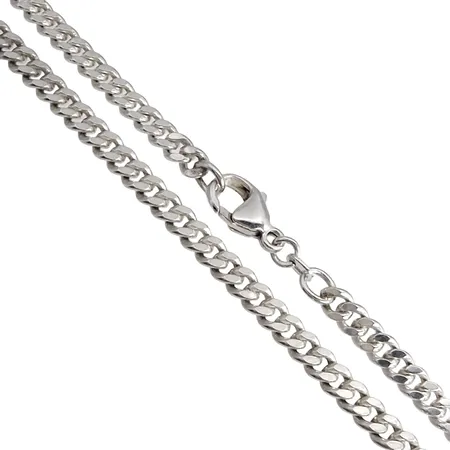 Halskedja Pansar, silver 925/1000, Italien, längd 42,5 cm, bredd 4,2 mm, tjocklek 2 mm, fint skick  Vikt: 19,6 g