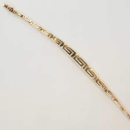 Armband längd 20 cm, bredd 3,5-7,5 mm, monogram vid låset, 14K, 8,2g   