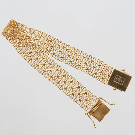 Armband, X-länk med stav, längd: 19,2cm, bredd: 13,1-13,5mm, GHA, 18K Vikt: 20,9 g