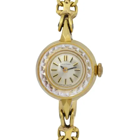 Damur Certina, 18K guld, Ø17 mm, manuell, handledsmått 17 cm, 20,1g