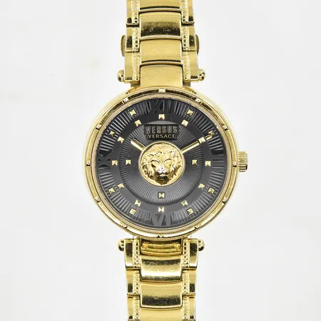Damur Versus Versace, boett Ø38 mm, quartz, guldtonat stål, refnr vsphh0720, behov av batteribyte, manual, cert ej ifyllt, box. 