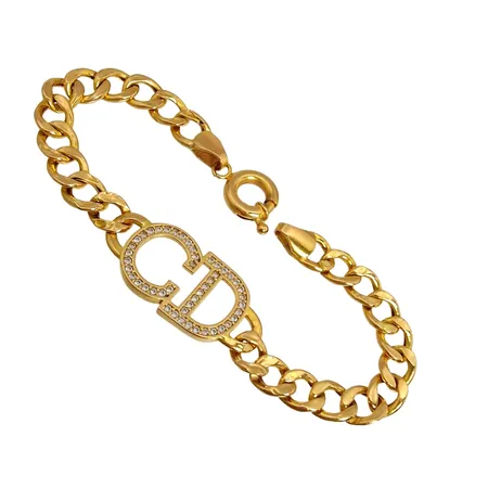 Armband, 21K guld, Cubic Zirconia, defekt - buckliga länkbitar Vikt: 8,8 g