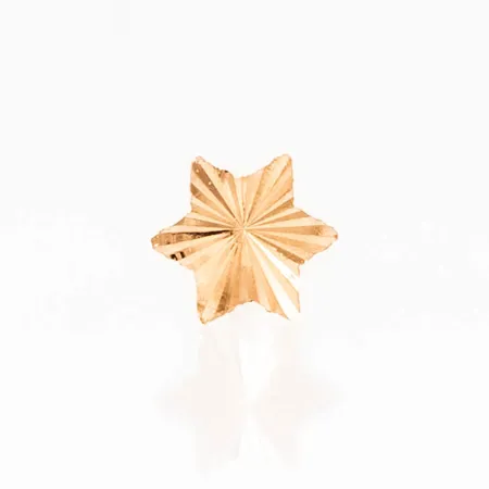 Ett udda örhänge, Fasetterad stjärna i 18K guld. Mått 4,8 x 5,5 mm. Vikt: 0,2g. 