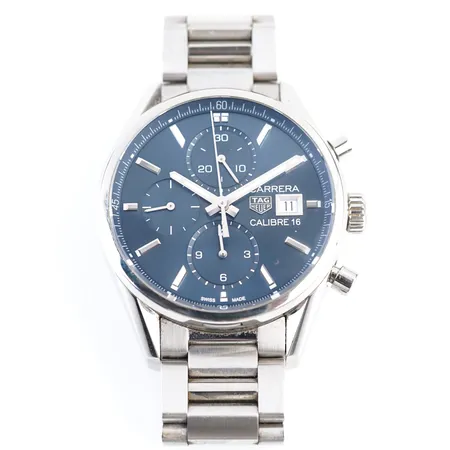 Herrur  TAG Heuer Carrera Chronograph, Calibre 16, ref: CBK2112.BA07, serie nr: RTY7736, Ø41mm, box cert & originalkvitto, köpt 2024-03-30 Vikt: 0 g