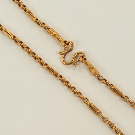 Halskedja, längd 77,5cm, bredd 3mm, 23K, 30,2g Vikt: 30,2 g