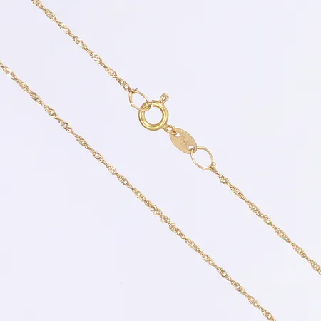 Halskedja Singapore, 38cm, bredd 1mm, 18K Vikt: 0,9 g