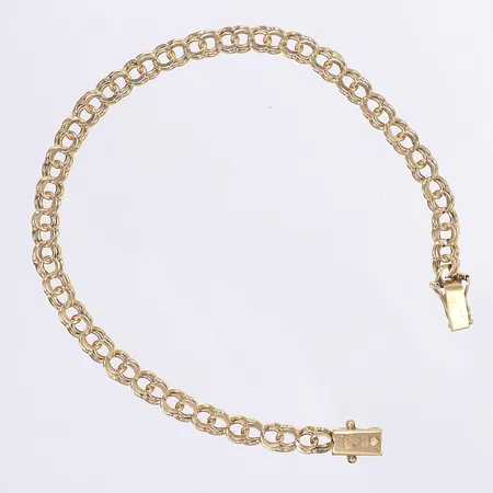 Armband Bismarck, 20,5cm, bredd 5mm, svenska stämplar, 18K Vikt: 9,2 g
