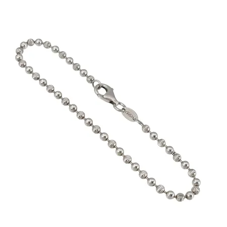 Armband Kullänk, silver 925/1000, Italien, längd 19,0 cm, bredd 3 mm, fint skick Vikt: 4,7 g