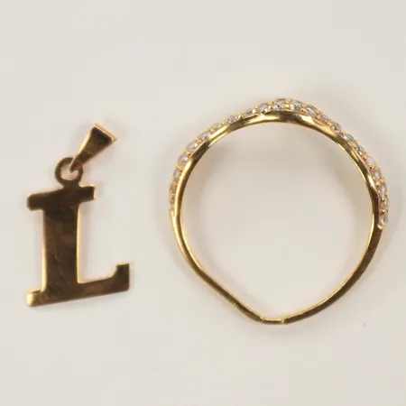 Ring, hänge, defekt, 18K Vikt: 1,6 g