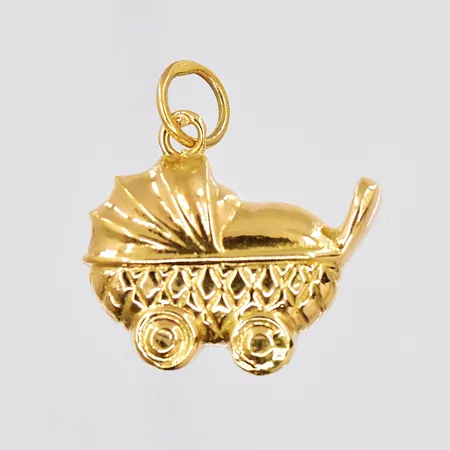 Hänge, barnvagn, stl 18x17mm, 18K Vikt: 1,1 g