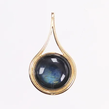Hänge med labradorit, 18x10mm, 14K Vikt: 0,9 g
