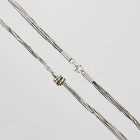 Silverkedja/hänge, treradig länk med hänge, längd: 45,4cm, bredd: 3-8,6mm, 925/1000 Vikt: 15,9 g