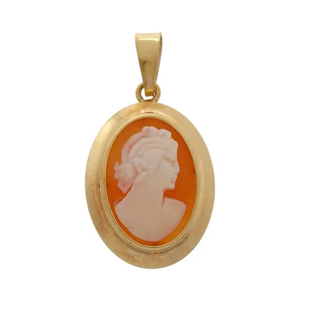 Caméhänge, 18K guld, längd inkl. ögla 26 mm, bredd 14 mm Vikt: 1,4 g
