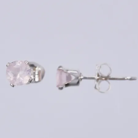 Ett par örhängen med rosa stenar, Ø ca 4mm, 925/1000 silver  Vikt: 0,4 g
