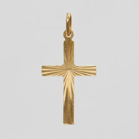 Hänge, facetterat kors, 28x13,1mm, UnoAErre, 14K Vikt: 1 g