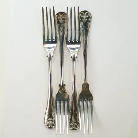 4 gafflar Gammal Fransk, 185mm, GAB silver 830/1000-delar, 174,1g Vikt: 174,1 g