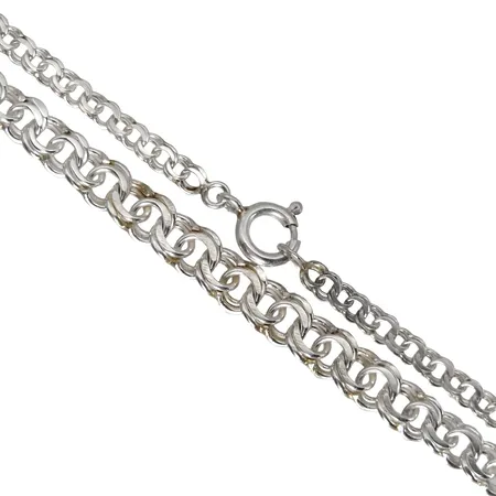 Halskedja Bismarck, silver 925/1000, doserad modell, svensk kontrollstämpel, längd 45,5 cm, bredd 4,5 - 8 mm, fint skick Vikt: 22,2 g