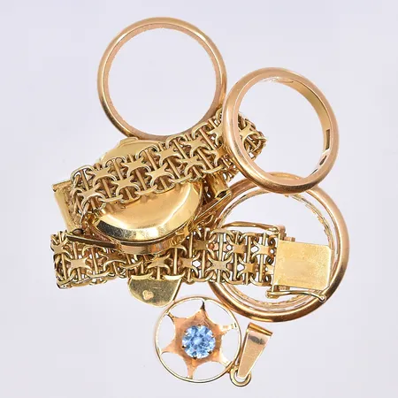  Diverse guld, 18K. Vikt: 33,1 g