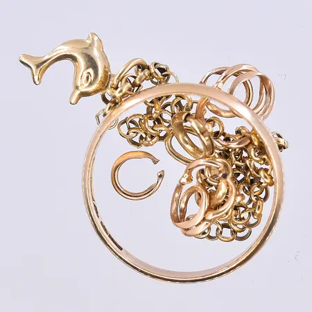 Diverse defekt guld, 18K. Vikt: 6 g