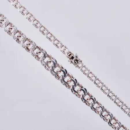 Collier, doserad Bismarck, längd: ca 46cm, bredd: ca 6-12mm, NSE, N S E Guldvaru Aktiebolag, Köping, år 1998, 925/1000 silver  Vikt: 38,6 g