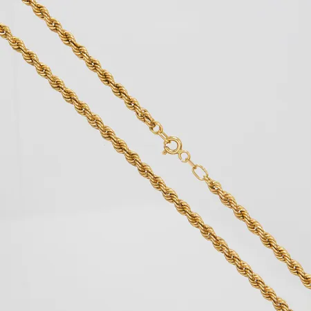 Kedja, cordell, ihålig, längd: 60cm, bredd: 2,2-3,2mm, 18K Vikt: 6,8 g