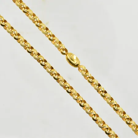 Collier Ärtlänk, längd 51 cm, bredd 7 mm, ostämplad, 14K. Vikt: 28,2 g