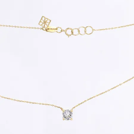 Halscollier med vit sten, 40cm, bredd 1-6mm, 18K Bruttovikt: 2,7g Vikt: 2,7 g
