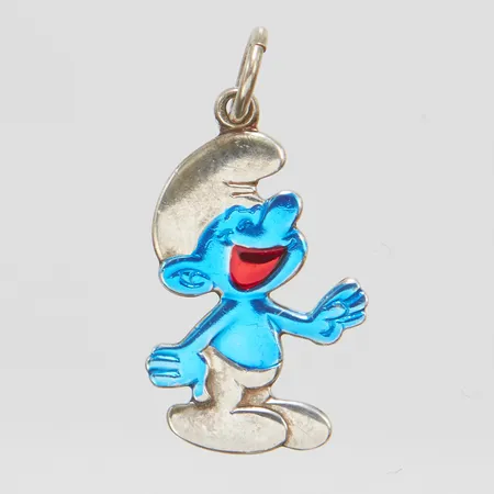 Silverhänge, smurf, 24,4x12,3mm, © 1979 Peyo /S.E.P.P/Semic, 925/1000 Vikt: 1,3 g