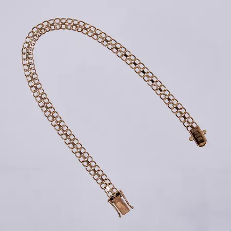 Armband x-länk med stav, längd: ca 20cm, bredd: ca 5mm, Ädelsmycken Aktiebolag Stockholm år 1974, 18K Vikt: 5,9 g