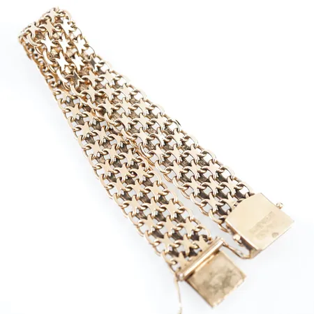 Armband, x-länk, 21cm, bredd 15mm, 18k Vikt: 43,5 g