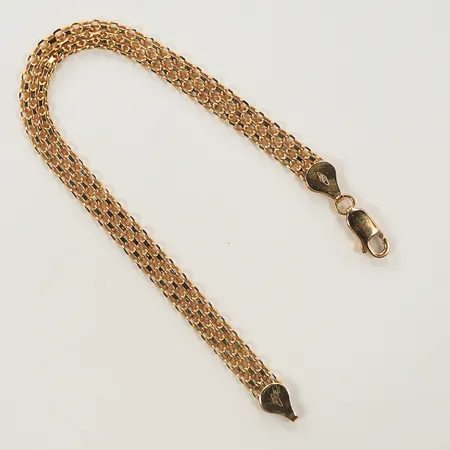 Armband X-länk, längd 17,5cm, bredd 5mm, defekt länkdel vid låsögla, 18K Vikt: 7,1 g