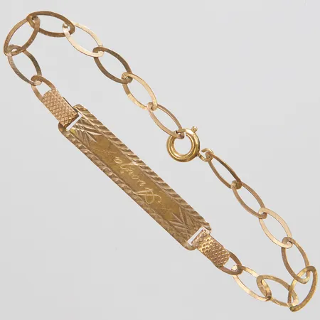 Armband, defekt, personlig gravyr, skevt, defekt lås, 8K Vikt: 2,6 g