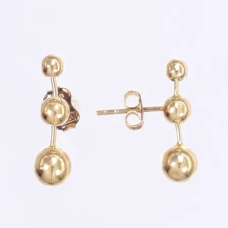 Ett par örhängen, 17x5mm, omaka snurrebussar, buckliga, 18K Vikt: 1,2 g