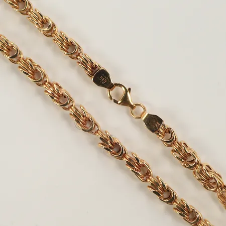 Halskedja Kejsar, längd 59,5cm, bredd 5mm, ihålig, 14K  Vikt: 17,7 g