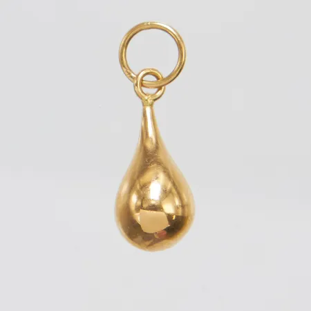 Hänge, droppe, ihålig, 17,4x5,7mm, buckla i botten, 18K Vikt: 0,4 g