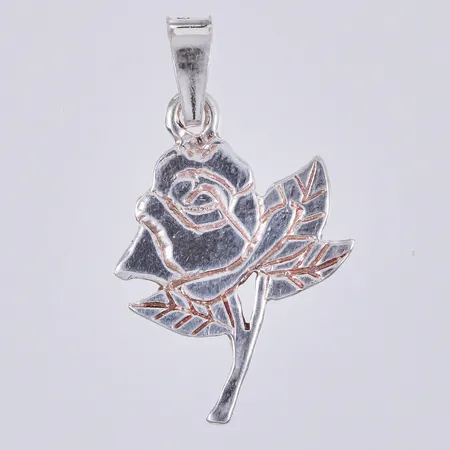 Hänge Ros, längd: ca 2,5cm, bredd: ca 15mm, stämplad SGP, 925/1000 silver Vikt: 1,2 g