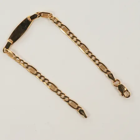 Armband med platta, längd 15,5cm, bredd 2-5mm, 18K Vikt: 2,9 g