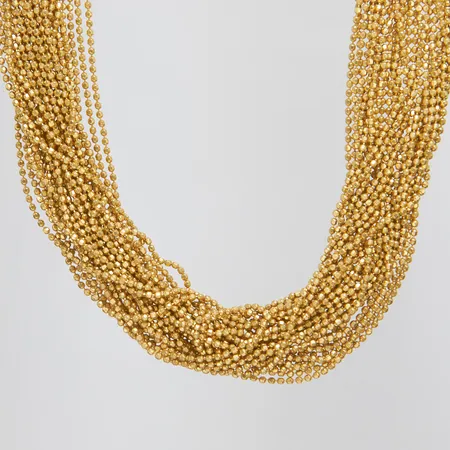 Collier, flerradig facetterad kullänk, längd: 45cm, bredd: ca 6-12,5mm, tvåfärgat lås, Balestra, 18K Vikt: 77,9 g