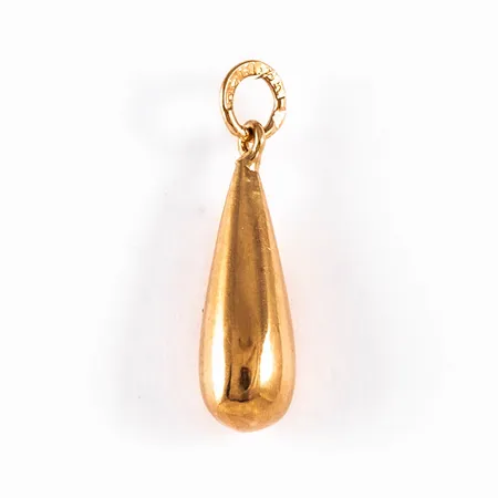 Hänge, Droppe i 18K guld. Det är 5 mm brett, 20 mm långt och väger 0,6g. 