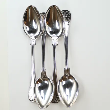 4 dessertskedar Gammal Fransk, 162mm, GAB silver 830/1000-delar, 199,6g Vikt: 199,6 g