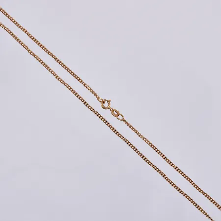 Kedja Pansar, längd: ca 45cm, bredd: ca 2mm, GHA, 18K  Vikt: 5 g