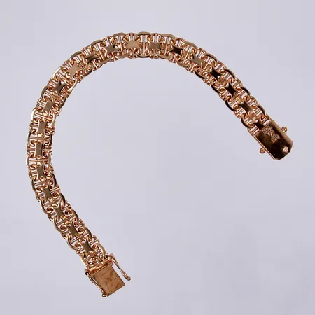 Armband X-länk med stav, längd ca 18,5cm, bredd ca 10mm, Ädelsmycken Aktiebolag år 1964, 18K Vikt: 29,3 g