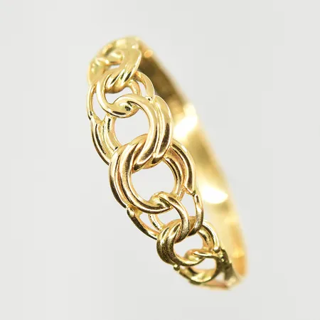 Ring Bismarck, stl 17, bredd 2-6 mm, 18K. Vikt: 1,3 g