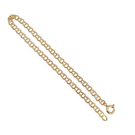 Armband Bismarck, 18K guld, otydlig tillverkarstämpel, längd 18,5 cm, bredd 3,3 mm, fint skick Vikt: 2,6 g